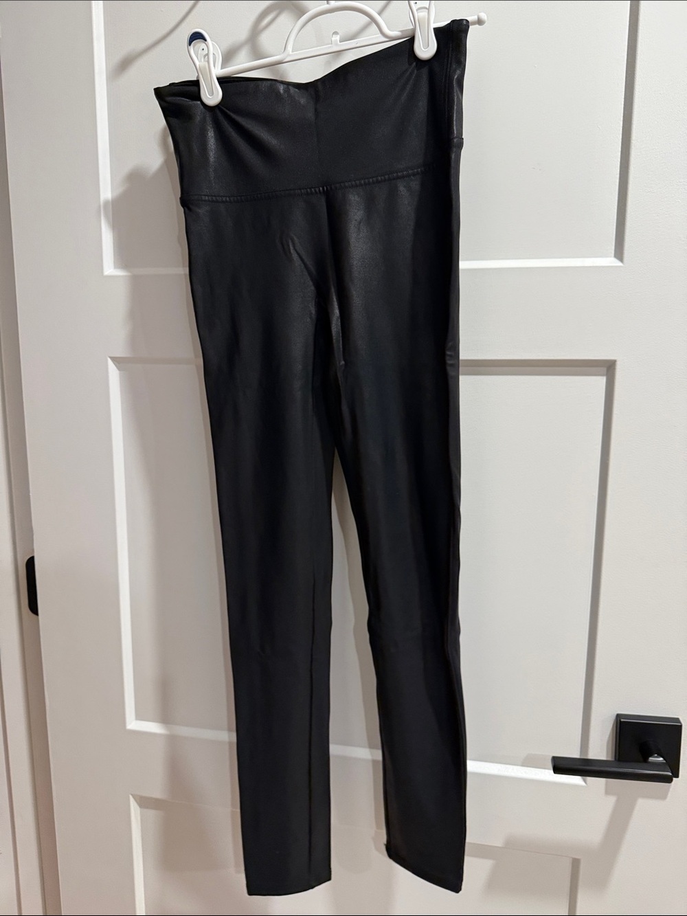SPANX Black Faux Leather High-Rise Leggings